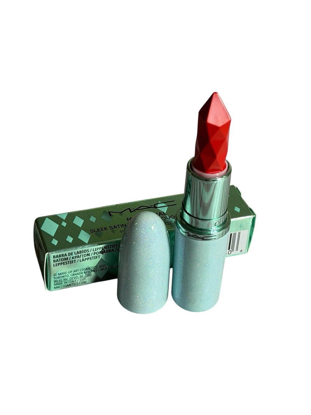 MAC Holiday Lipstick in UNEXPECTED RED -Gemstone Lipstick - Vibrant Red BNIB - Picture 8 of 16